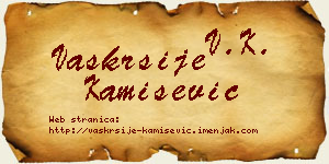 Vaskrsije Kamišević vizit kartica